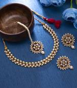 Gold pearl necklace-sets