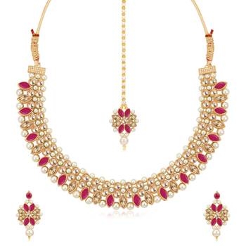 Pink pearl necklace-sets 2