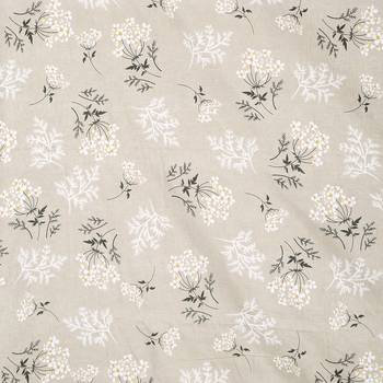 Floral design    Cotton Extra Large Double Bedsheet with   Pillow Covers  Beige 6
