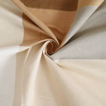 Checked design    Cotton Extra Large Double Bedsheet with   Pillow Covers  Beige 3