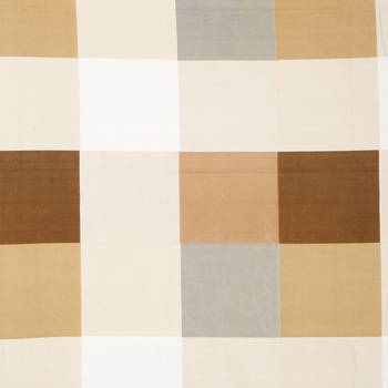Checked design    Cotton Blend Fitted Double Bedsheet with   Pillow Covers  Beige 6