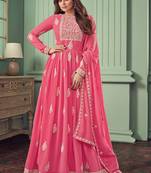 Pink work georgette salwar