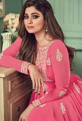 Pink work georgette salwar 3