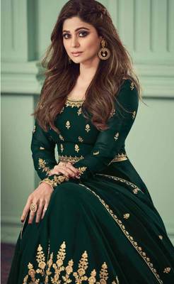 Green work georgette salwar 2