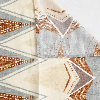 Geometric design    Cotton Blend Double Bedsheet with   Pillow Covers  Beige 4