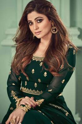 Green work georgette salwar 3