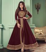 Wine work georgette salwar