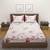 Floral design    Cotton Blend Fitted Double Bedsheet with   Pillow Covers  Pink
