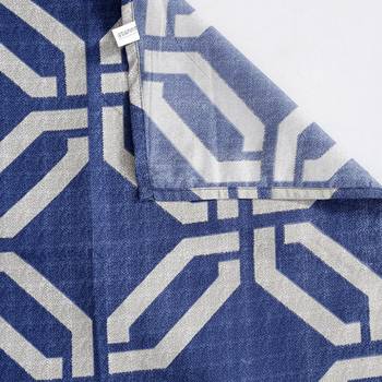 Geometric design    Cotton Extra Large Double Bedsheet with   Pillow Covers  Blue 4
