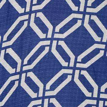 Geometric design    Cotton Extra Large Double Bedsheet with   Pillow Covers  Blue 6