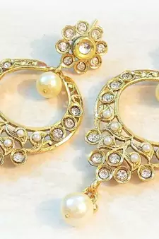 Gold Pearl danglers-drops