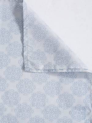 Floral print    Cotton Extra Large Double Bedsheet with   Pillow Covers   Blue 6