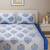Floral print        Cotton Fitted Double Bedsheet with   Pillow Covers   Blue