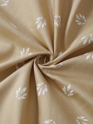 Geometric print  40  Cotton Extra Large Double Bedsheet with   Pillow Covers Beige 5