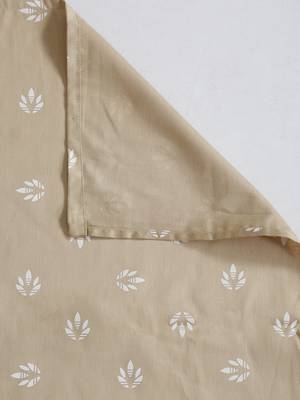 Geometric print  40  Cotton Extra Large Double Bedsheet with   Pillow Covers Beige 6
