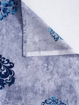 Ethnic print  40  Cotton Extra Large Double Bedsheet with   Pillow Covers  Blue 6