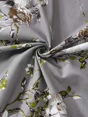 Floral print  40  Cotton Extra Large Double Bedsheet with   Pillow Covers   Grey 4