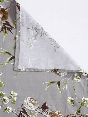Floral print  40  Cotton Extra Large Double Bedsheet with   Pillow Covers   Grey 6