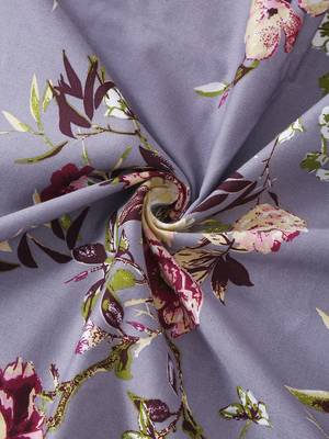 Floral print  40      Cotton Double Bedsheet with   Pillow Covers   Grey 5