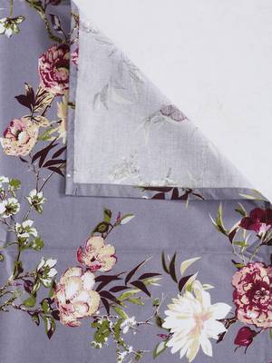 Floral print  40      Cotton Double Bedsheet with   Pillow Covers   Grey 6