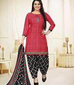 Pink printed cotton salwar