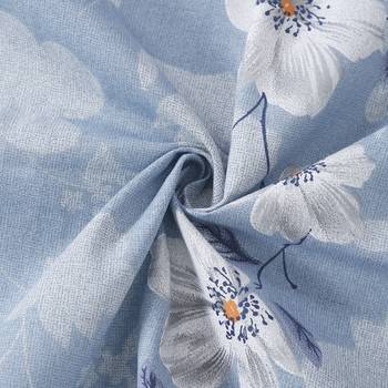 Floral design    Cotton Single Bedsheet With   Pillow Cover   Blue 3