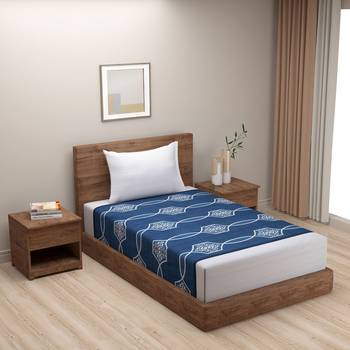 Ethnic Motifs design  40      Cotton Single Bedsheet With   Pillow Cover   Blue 1
