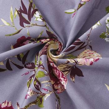 Floral design  40      Cotton Single Bedsheet With   Pillow Cover   Grey 3