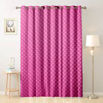 Pink polyester Printed Net  curtain 1