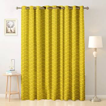 Yellow polyester Printed Net  curtain 1