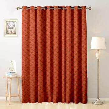 Orange polyester Printed Net  curtain 1