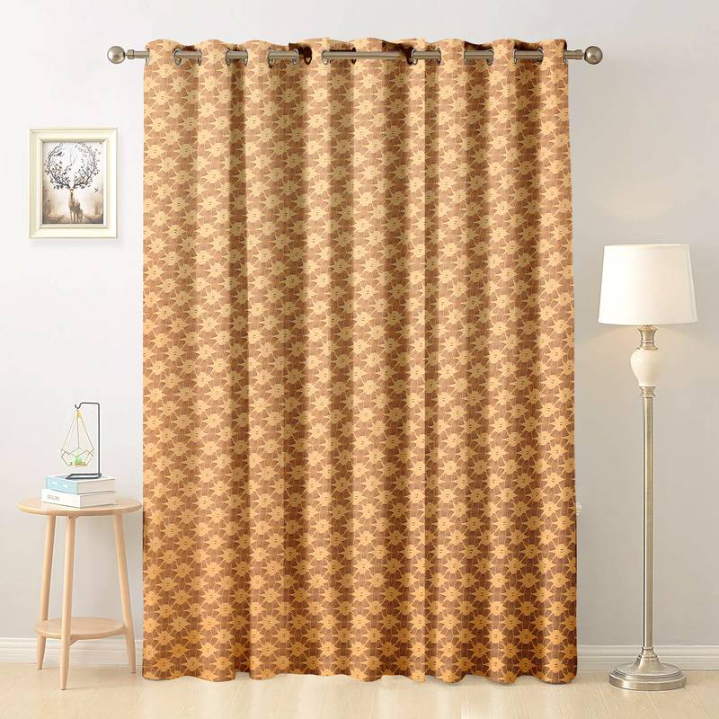 Cream polyester Printed Net  curtain