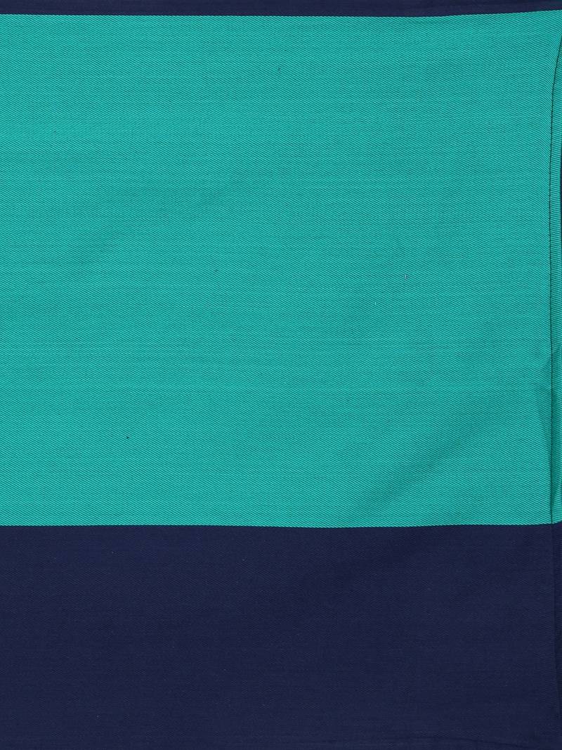 40  Stripes Print Cotton Fitted Double Bed Sheet with   Pillow Cover   Blue  Green