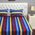 40  Stripes Print Cotton Fitted Double Bed Sheet with   Pillow Cover   Blue  Yellow