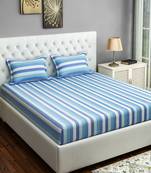 40  Stripe Print Cotton Extra Large Bed Sheet with   Pillow Cover   Multicolorcolour