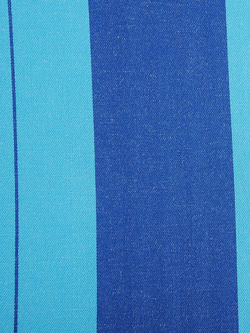 40  Stripes Print Cotton Fitted Double Bed Sheet with   Pillow Cover   Blue  Navy Blue