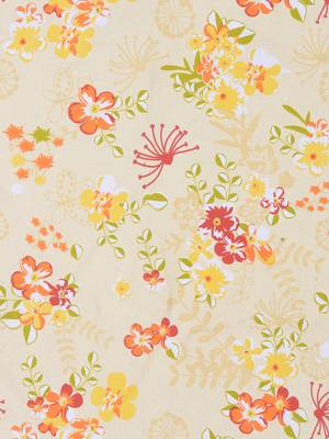 0  Floral Print Cotton Double Bed Sheet with   Pillow Cover   Orange  Yellow 3