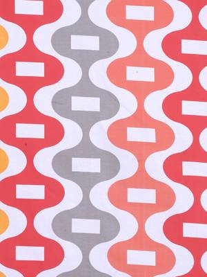 0  Geometric Print Cotton Single Bed Sheet with   Pillow Cover   Orange  White 3