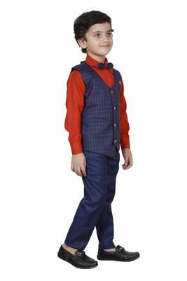 fourfolds boy's navyblue 3-piece suit 1