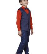 fourfolds boy's navyblue 3-piece suit