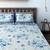 60  Floral Print Cotton Single Bed Sheet with   Pillow Cover   Blue  White