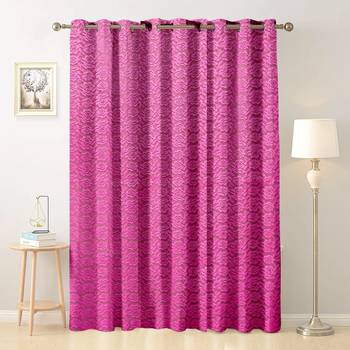 Pink polyester Printed Net  curtain 1