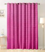 Pink polyester Printed Net  curtain