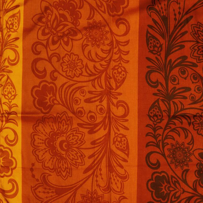 0  Floral Print Cotton Satin Single Bed Sheet with   Pillow Cover   Orange  Yellow