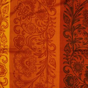 0  Floral Print Cotton Satin Fitted Double Bed Sheet with   Pillow Cover   Orange  Yellow 4
