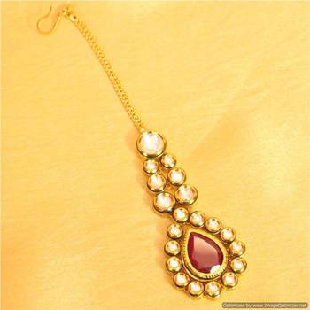 Red Kundan Maang-Tikka 1
