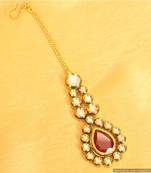 Red Kundan Maang-Tikka