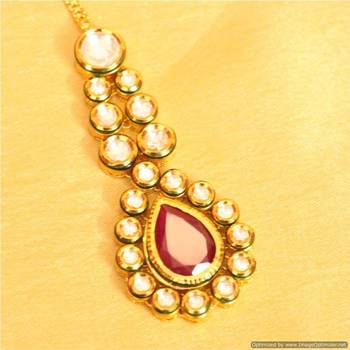Red Kundan Maang-Tikka 2