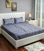 0  Ethnic Print Cotton Satin Double Bed Sheet with   Pillow Cover   Grey