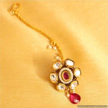 Red Kundan Maang-Tikka 1